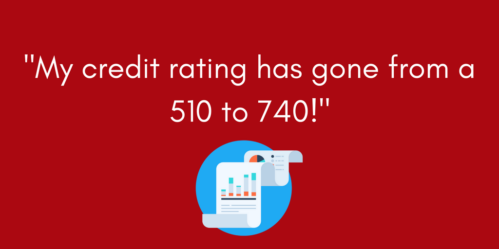 Leslie reports, "My credit rating has gone from a 510 to 740!"