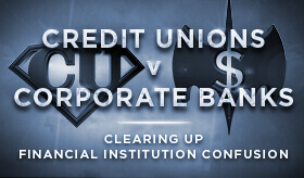 Goes to page displaying info graphic on the key differences between credit unions and banks