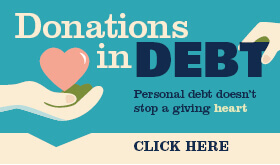 Goes to page displaying info graphic on people who donate while in debt.