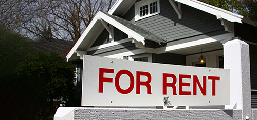 House with for rent sign